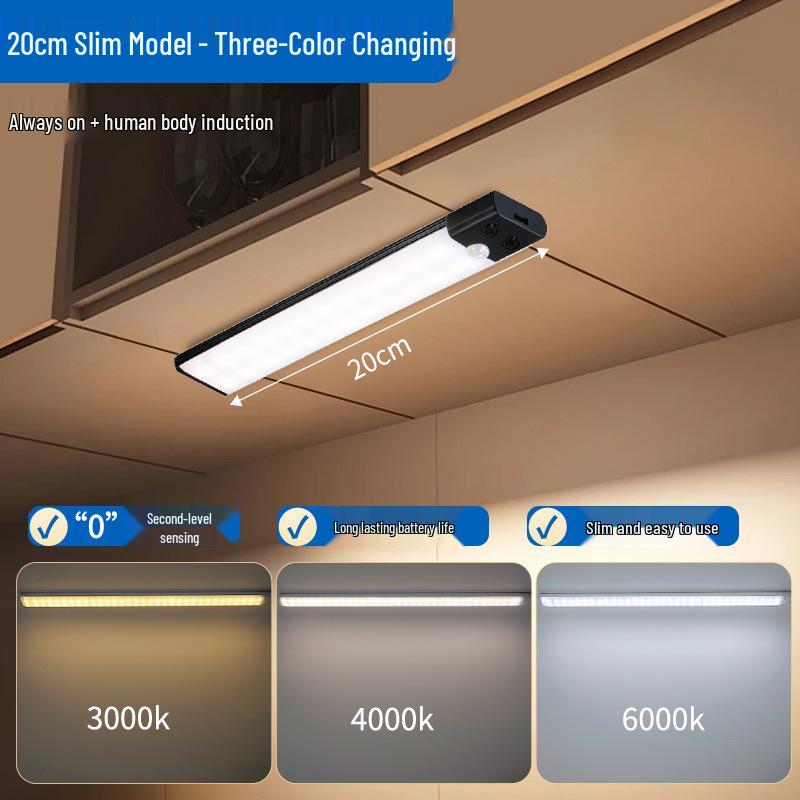Crossled Rechargeable Smart Motion Sensor Night Light Strip for Bedrooms and Cabinets