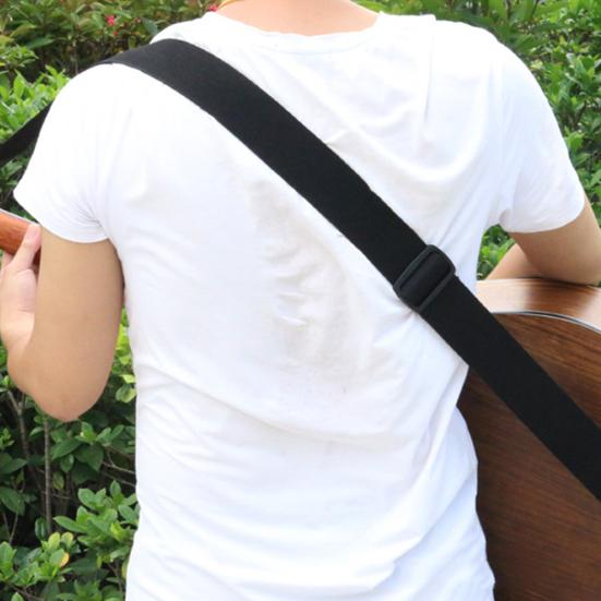 Cotton Adjustable Faux Leather Ends Acoustic Electric Guitar Bass Sling Strap
