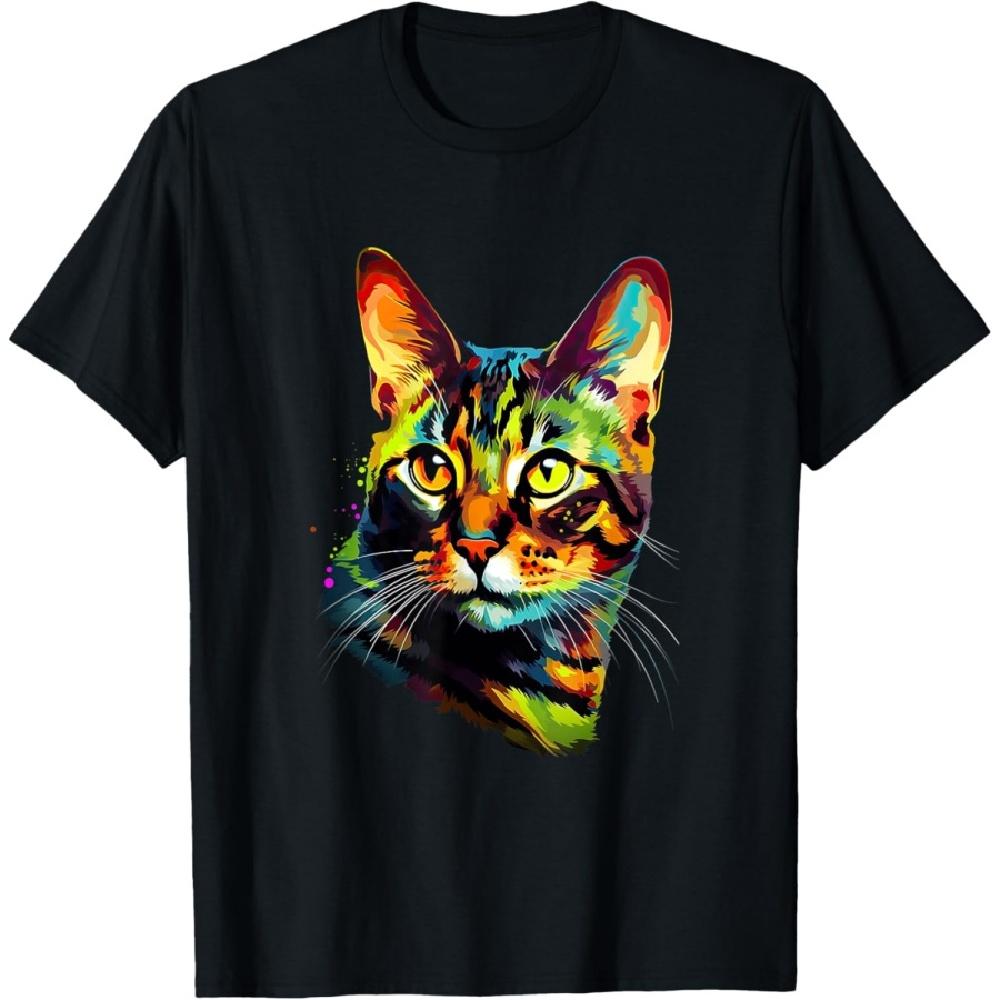 

Bengal Cat Lovers Pop Art Colorful Bengal Cat T-Shirt XXXXXL чёрный