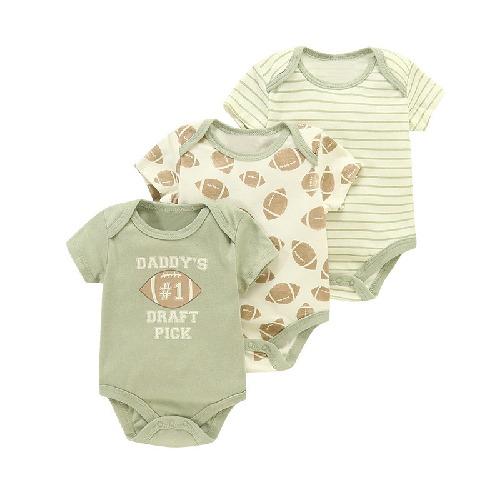 New Three-piece Baby Clothes Fart Clothes Short-sleeved Summer Printed Children's Clothing Baby One-piece Suit