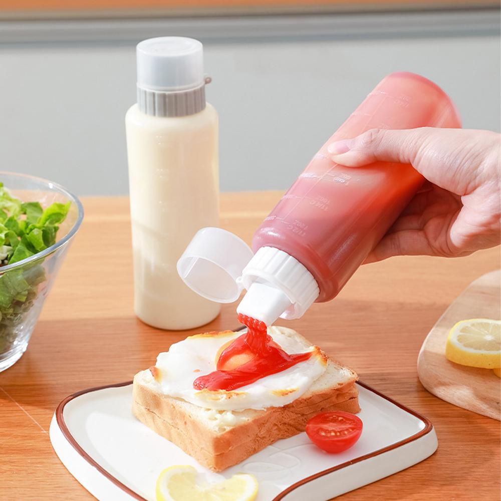 5 Loch Küche Plastik Squeeze Tomatensoßenflasche Soßenbehälter Sandflasche Ziehen Honigglas Öl Salatdressing Squeeze-Flasche