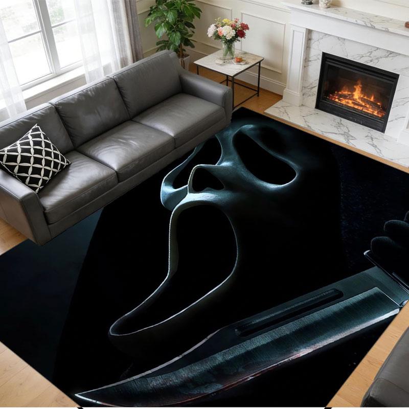 Crystal Velvet Rug Soft Non Slip Indoor Floor Mat Home DecorScream Ghostface