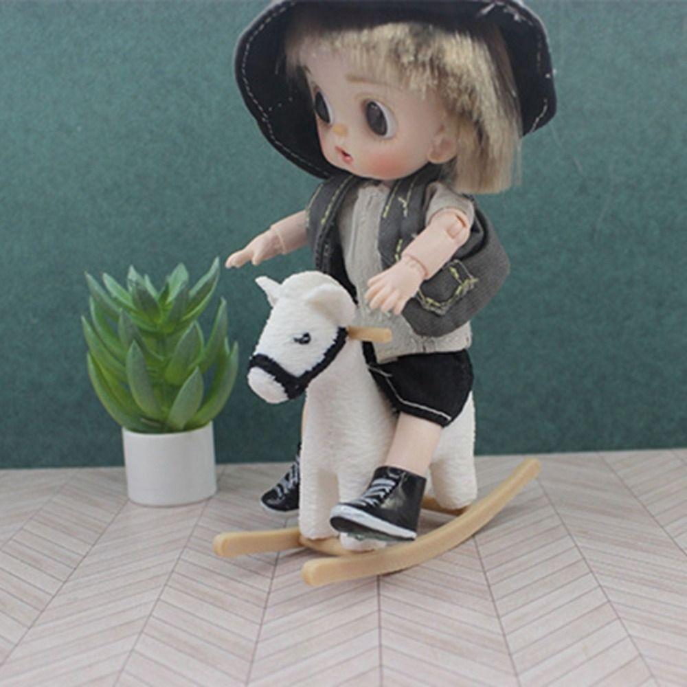 

Realistic Dollhouse Mini Trojan Horse Mini Rocking Horse Chair Dollhouse Micro Scene Decoration зелёный