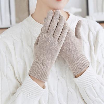 Zimné pletené rukavice dámske zhrubnuté teplé rukavice priedušné cyklistické rukavice s vetruodolnými elastickými manžetami na behanie, vybavovanie, šoférovanie