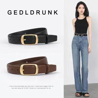 2023 Black Fashion Women's Versatile Loose Jeans Belt - High-End, Stylish & Simple Design