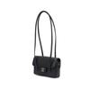 Chanel 26p Gold-Labeled Double C Logo Long Handle Grain Embossed Glossy Calfskin With Gold Metal Handheld Shoulder Bag Mini Female Black