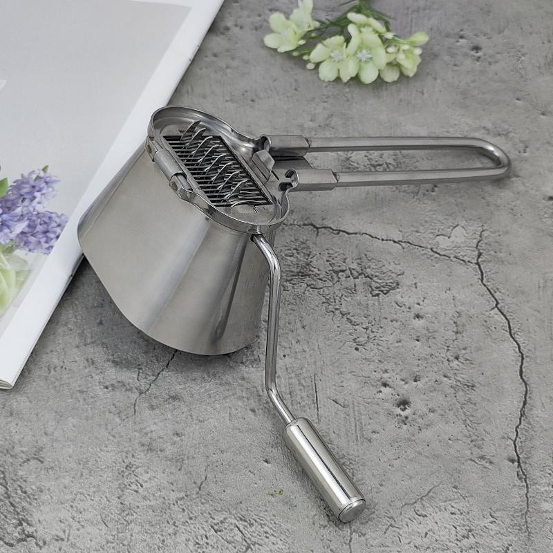 Trituratore per Erbe Acciaio Inossidabile Grattugia Rotante per Verdure Trituratore per Prezzemolo Vaniglia Tritatutto per Coriandolo Menta Macinazione Manuale in Metallo