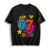 Cartoon Number 67 Print Casual Tshirt For Adults Kids Pure Cotton T-shirt