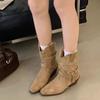 New Style Women's Suede Long Boots Soft Platform Side Zipper Women Western Boot Plus Size Solid Color Luxury Boots
