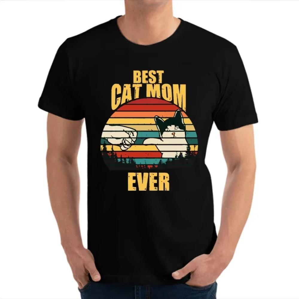 Tshirt Men Harajuku Graphic T Shirts Best Cat Dad Ever  Daddy RetroT  Lover Father Camisa Funny   Birthday