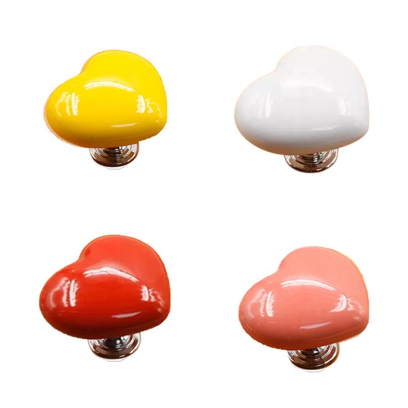 1 PC Heart Shaped Plastic Handle Toilet Press Button Bathing Room Decor Water Push Switch