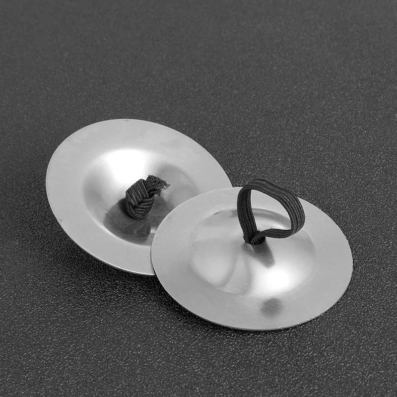 1/2pairs Finger Cymbal Silvery Mini Orff Percussion Instrument Belly Dance Performance Props Children Musical Instrument Toy TMZ