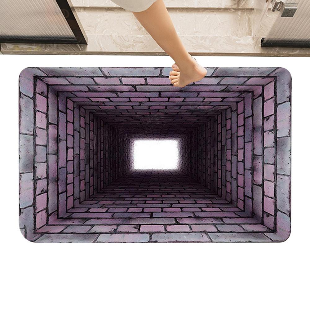 

Illusion Rug 31.5 X 19.7 Inch Non-Slip Fun Mat 3D Hole Carpet For Halloween Thanksgiving Home Holiday New Year Party Eve A
