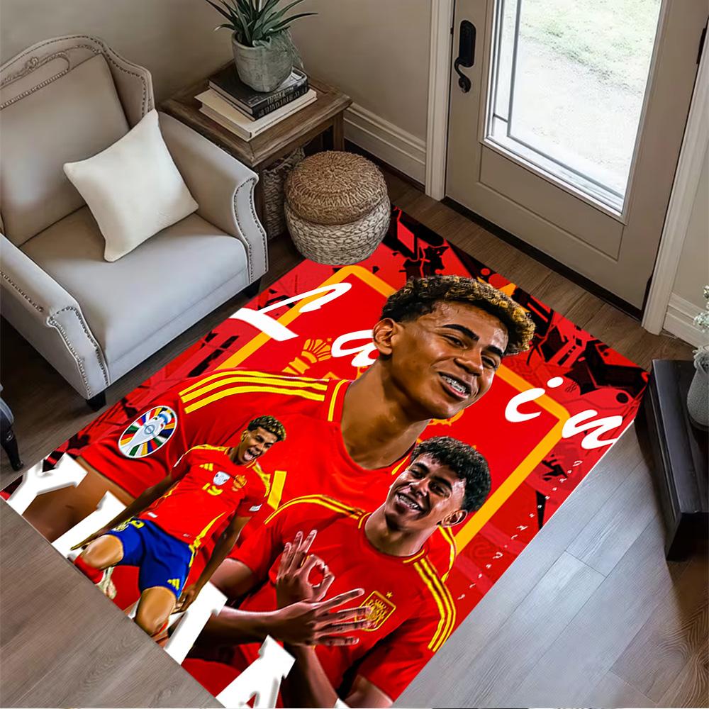Yamal's Future Football Floor Rug Office Rug Suitable for Decorate room Dormitory Game Room Dining Room Anti-slip Rug Decorate Offices Gift for