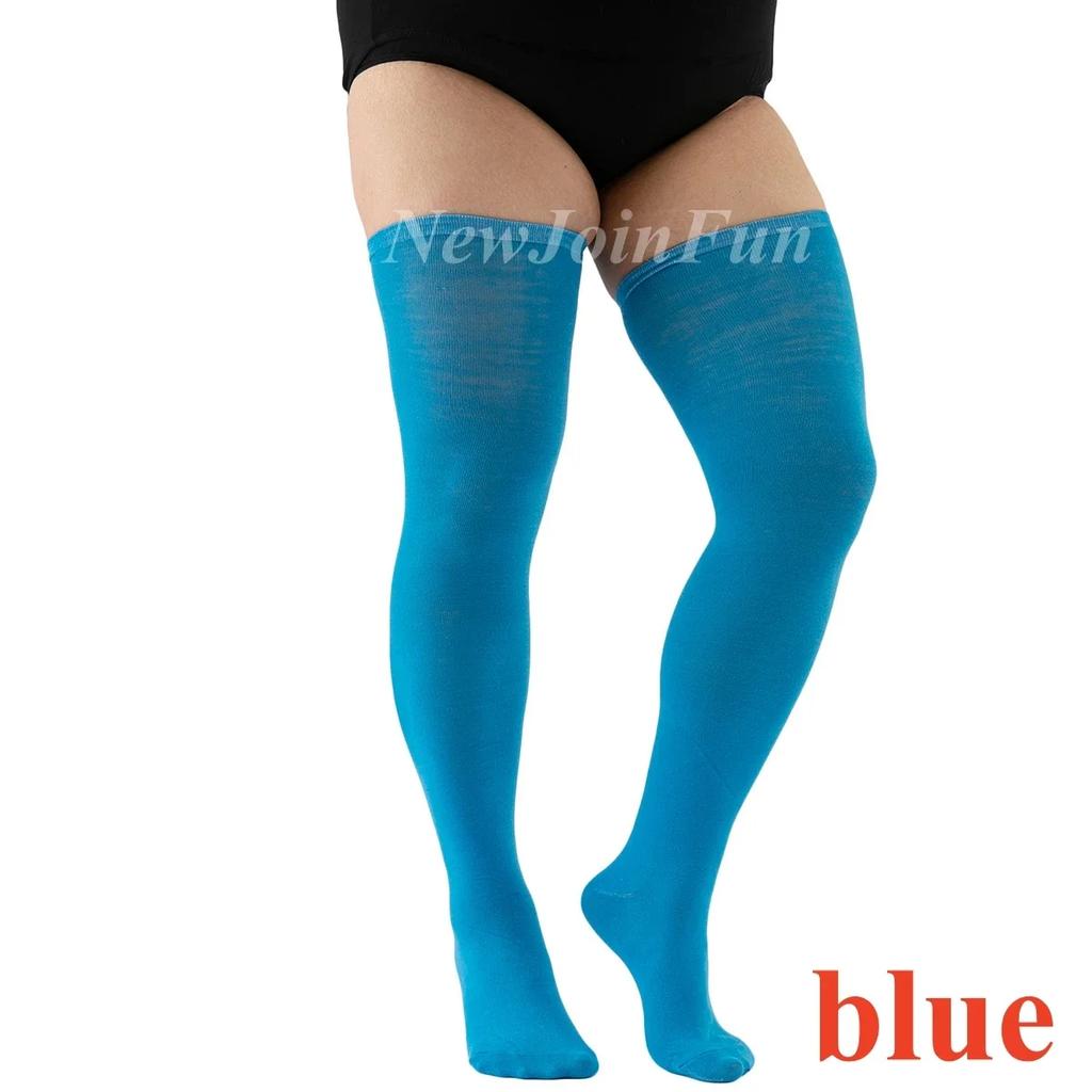 Übergröße Damen Schwarz Weiß Gestreift Dicke Socken Baumwolle Oberschenkelhoch Über das Knie Mädchen Lange Socken Strumpfwaren Für Übergröße Frau