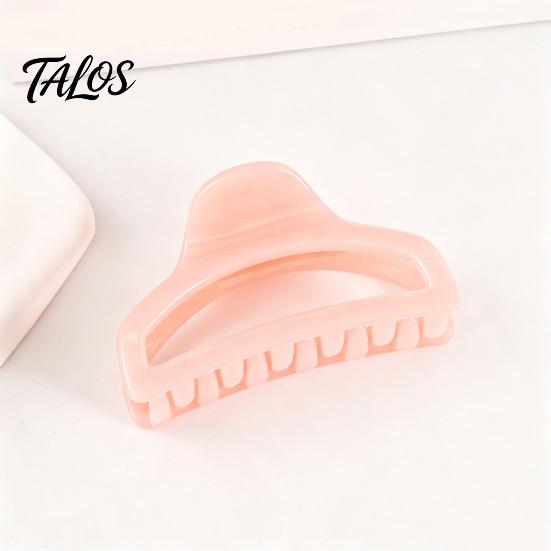 Polished Edge Hair Clip Back Head Claw, Hollow Design Shark with Anti-slip Transparent Teeth, Lightweight Acrylic Shower Claw for Long Thick