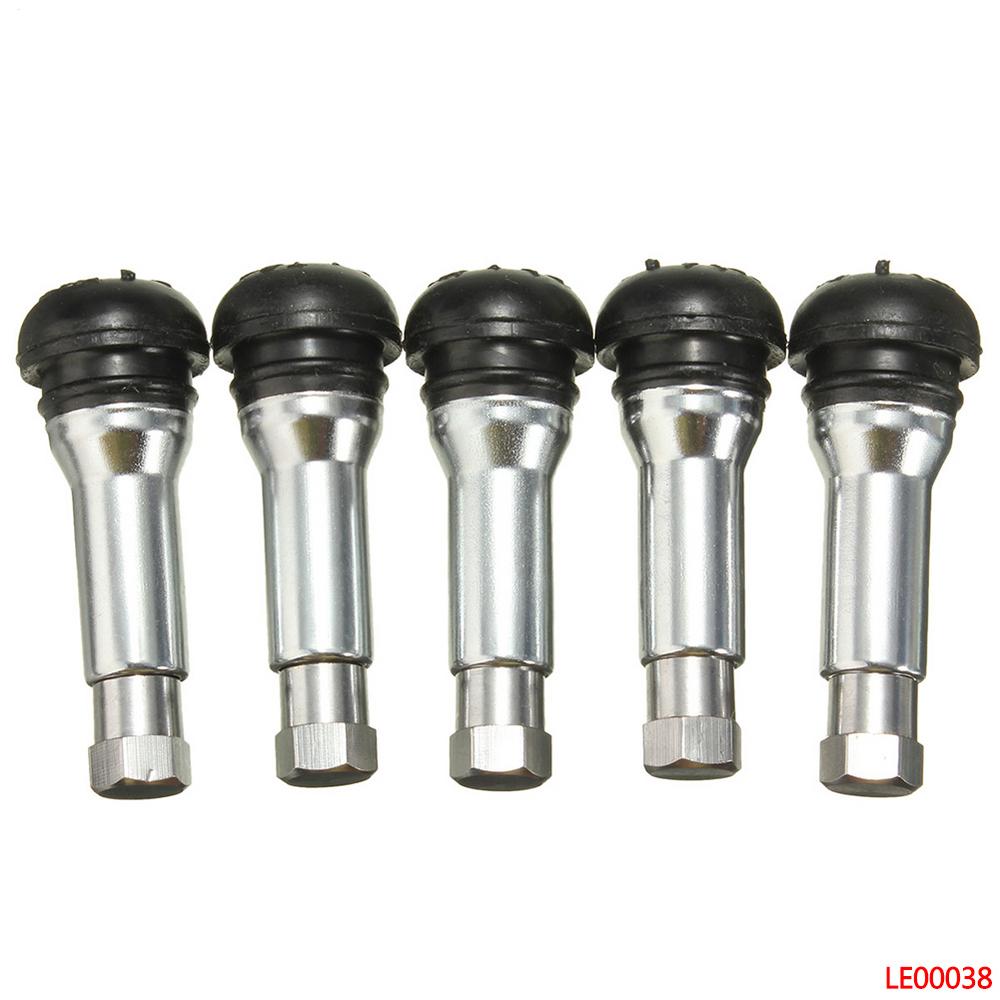 5PCs Tyre Valves Fits Standard 11mm Rim Hole Car Chrome Alloy Copper Tubeless TR414 Rubber Wheel Tyre Valve Dust Cap TPMS