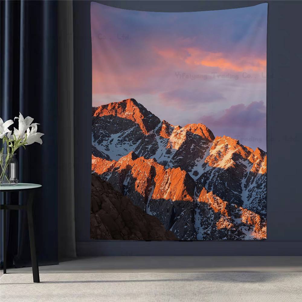 Mountain View Cartoon Tapestry Art Science Fiction Room Home Decor Art Home Decor