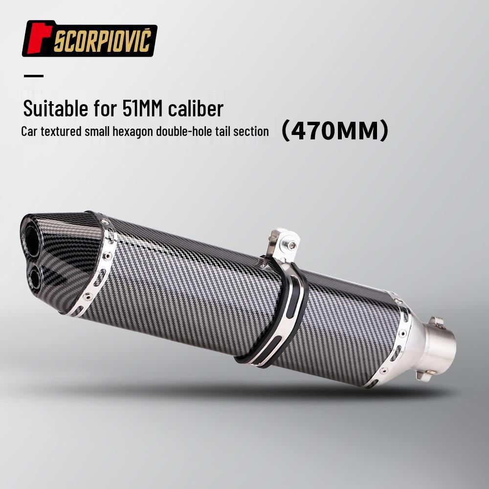 Carbon Fiber Hexagonal Exhaust Muffler Universal 51MM for CBR650 Sai 600 321R
