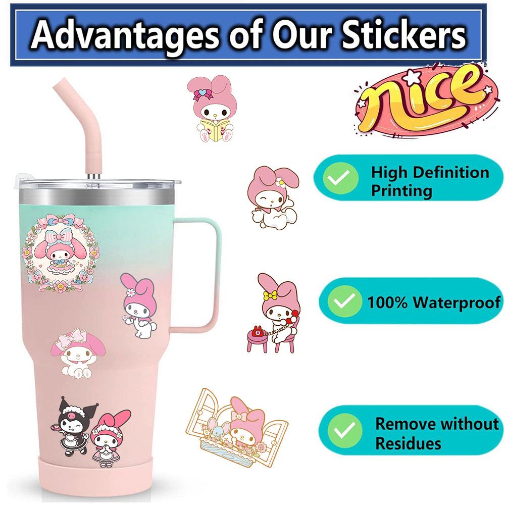 50/100/200 Cute Pink Little Girl Cartoon Q Version Hand-drawn Computer Stickers Small Patterns and Mobile Phone Decoration Stickers