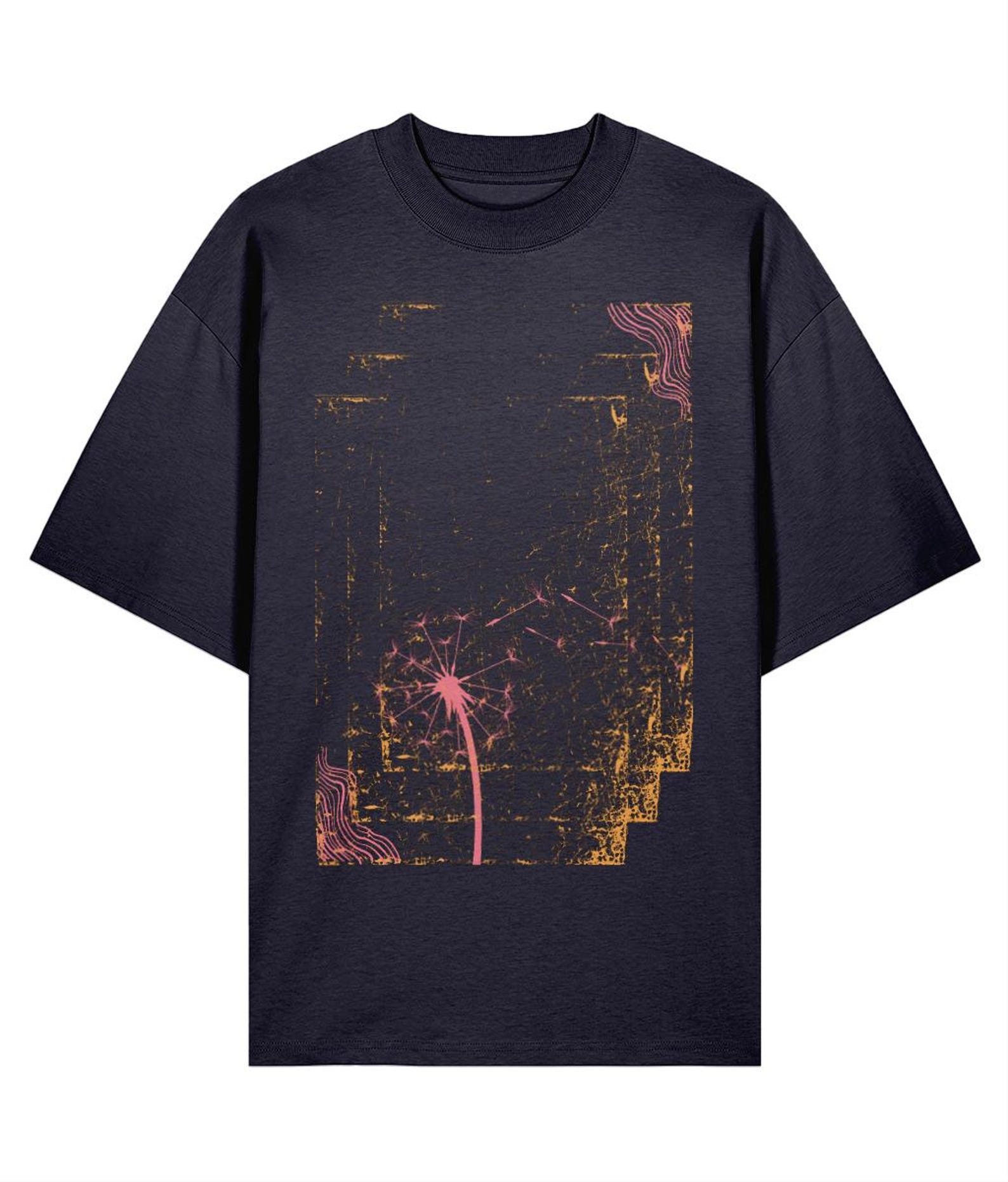 Oversized Drop Shoulder Abstract Art Shirt, Dandelion Alt Clothing, Clowncore Clothes, Alternative Shirts, Pastel Goth Clothing, Goblincore S