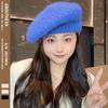 Autumn and Winter New Korean Version Versatile Mohair Hat Wool Knitted Hat Rabbit Plush Beret Painter's Beret Hat