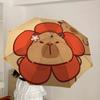 1pc Flower Capybara Automatic Open/Close Umbrella, Folding Compact Umbrella with Lightweight Design for Women/Men yy251011052