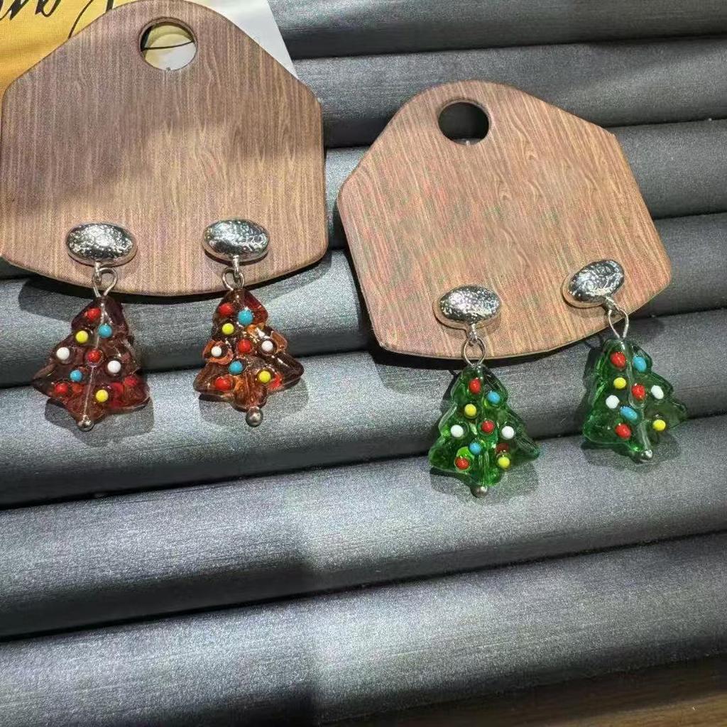 High-End Star Christmas Tree Earrings - 925 Silver Needle