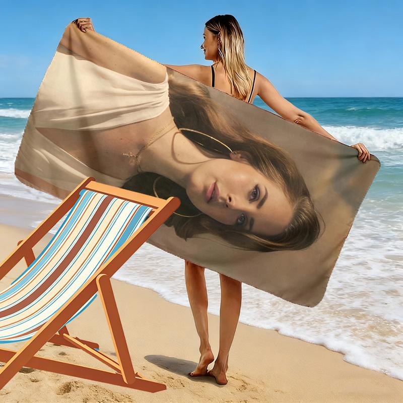 Asciugamano da Spiaggia con Stampa di Lana Del Rey, Asciugamano Grande Morbido ad Asciugatura Rapida per Spiaggia Campeggio Nuoto