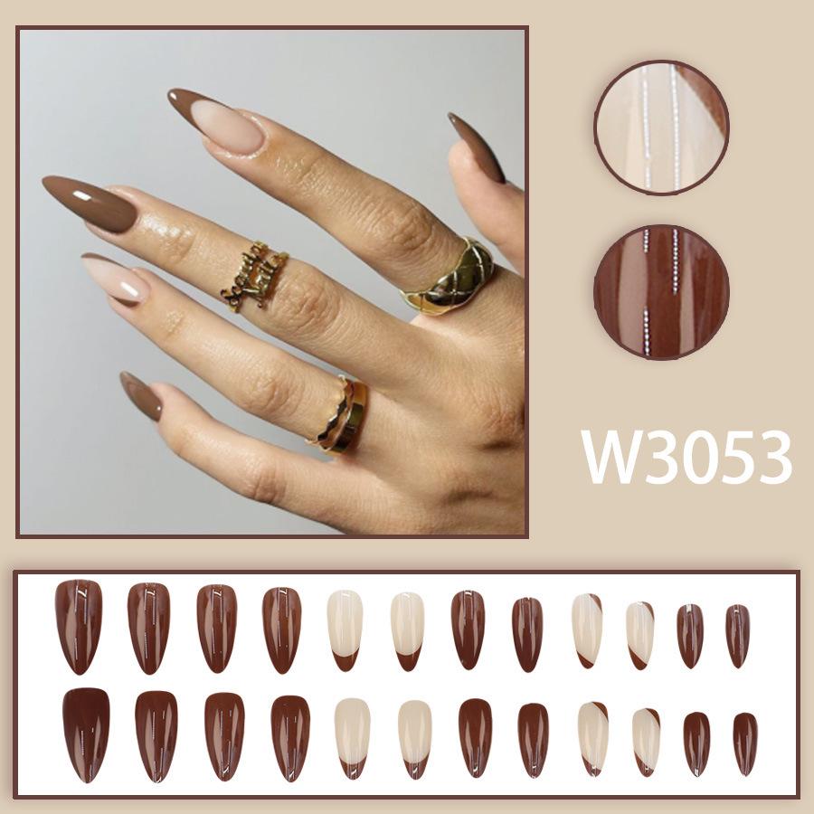Silver Water Wave Pointed Nails: Elegant, Wearable False Fingernail Tips in Sweet and Cool Styles (24 Pieces)