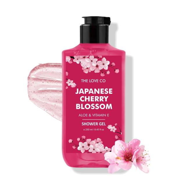 THE LOVE CO. Japanese Cherry Blossom Body Wash Shower Gel, 100% Vegan Body Wash for Women & Men 250ml