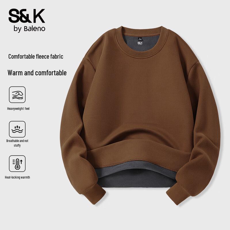 

Baleno Men s S&K Series Fleece-Lined Round Neck Sweatshirt 3XL