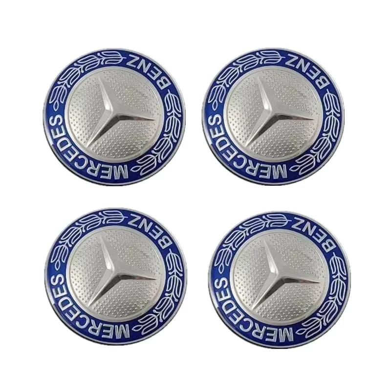 4 SZTUKI 56mm 65mm Naklejka z Emblematem Środkowego Kołpaka Koła Samochodowego dla MERCEDES BENZ W203 W204 W205 W209 W210 W211 W212 W176 W166 W163 W221