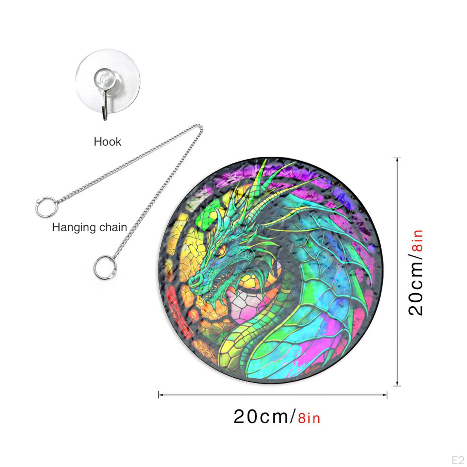Дракон Орнамент Витраж Подвесная панель Декоративный акрил Красочный для — фото 3