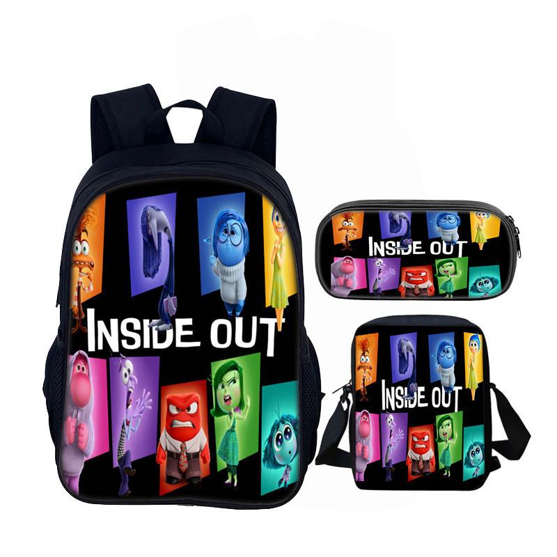 Inside Out 16inch School Backpack Set With Polyester Material For Kids And Teens