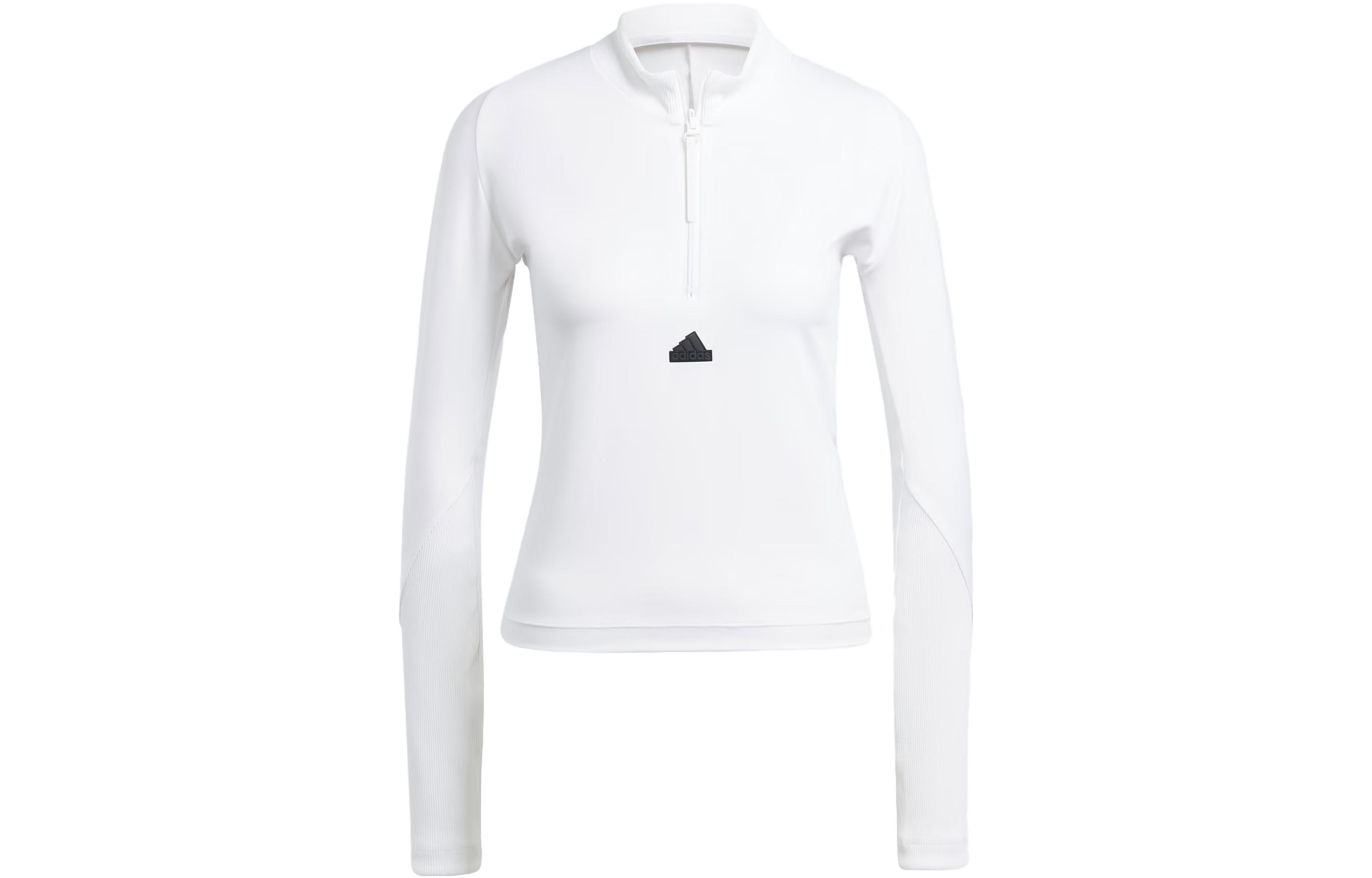 Adidas Z.N.E T Shirts Women s White Stand Collar Moderate Straight Fit IM4920 XL