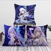 Game Genshin Impact Skirk Cushion Cover Pillow Case Square Cushion Room Bedroom Headboard Sofa Living Backrest Nap Time