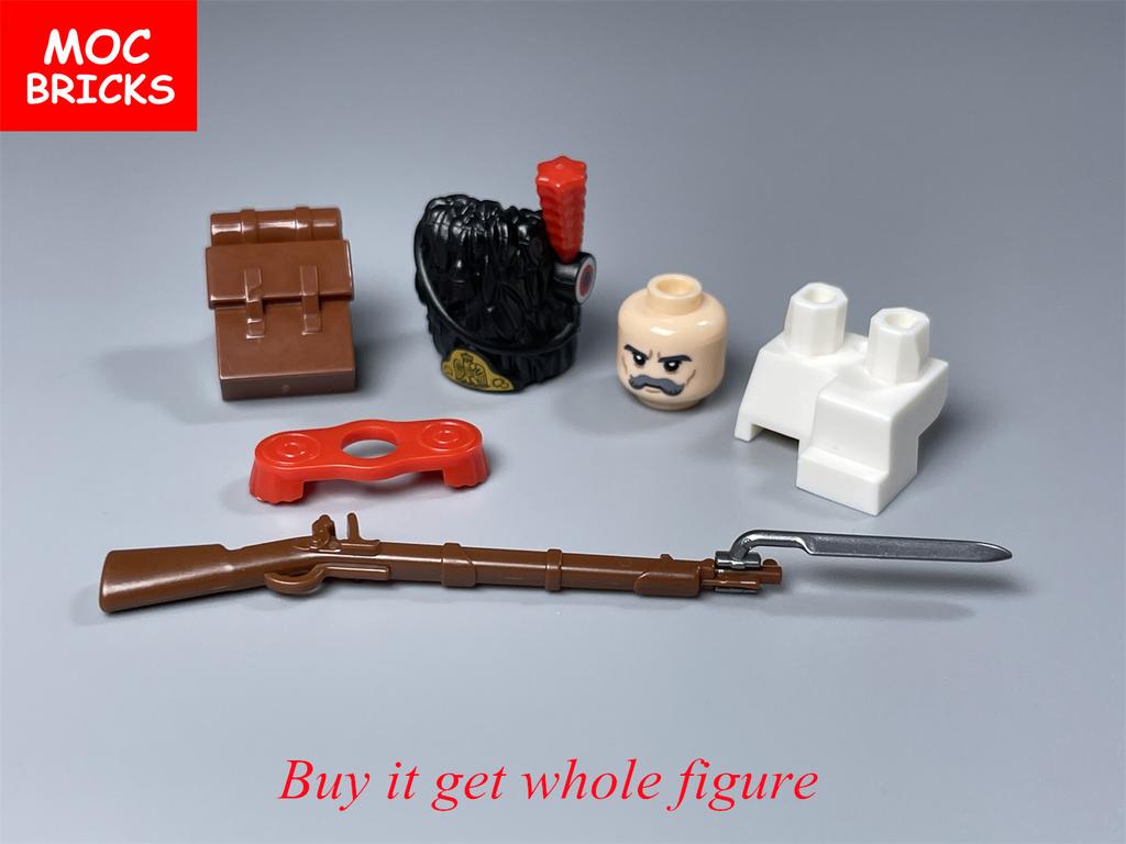 MOC Bricks Military Figures Napoleonic Wars Series Building Blocks Medieval French Dragoon British Soldiers Weapons Bricks Toys