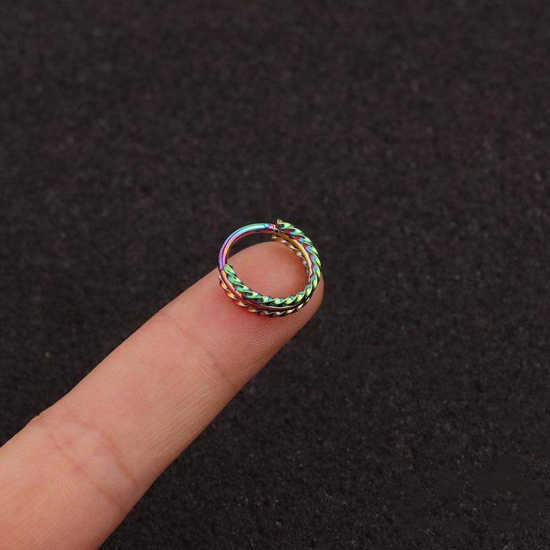 3-Row Twisted Open-Close Ring Ear Piercing Jewelry