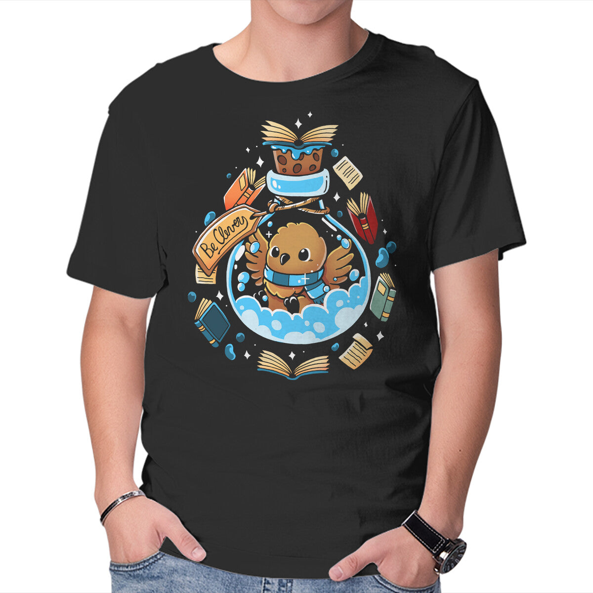 Unisex Crew Neck T-Shirt Clever Potion Graphic Short Sleeve Casual Tee XS