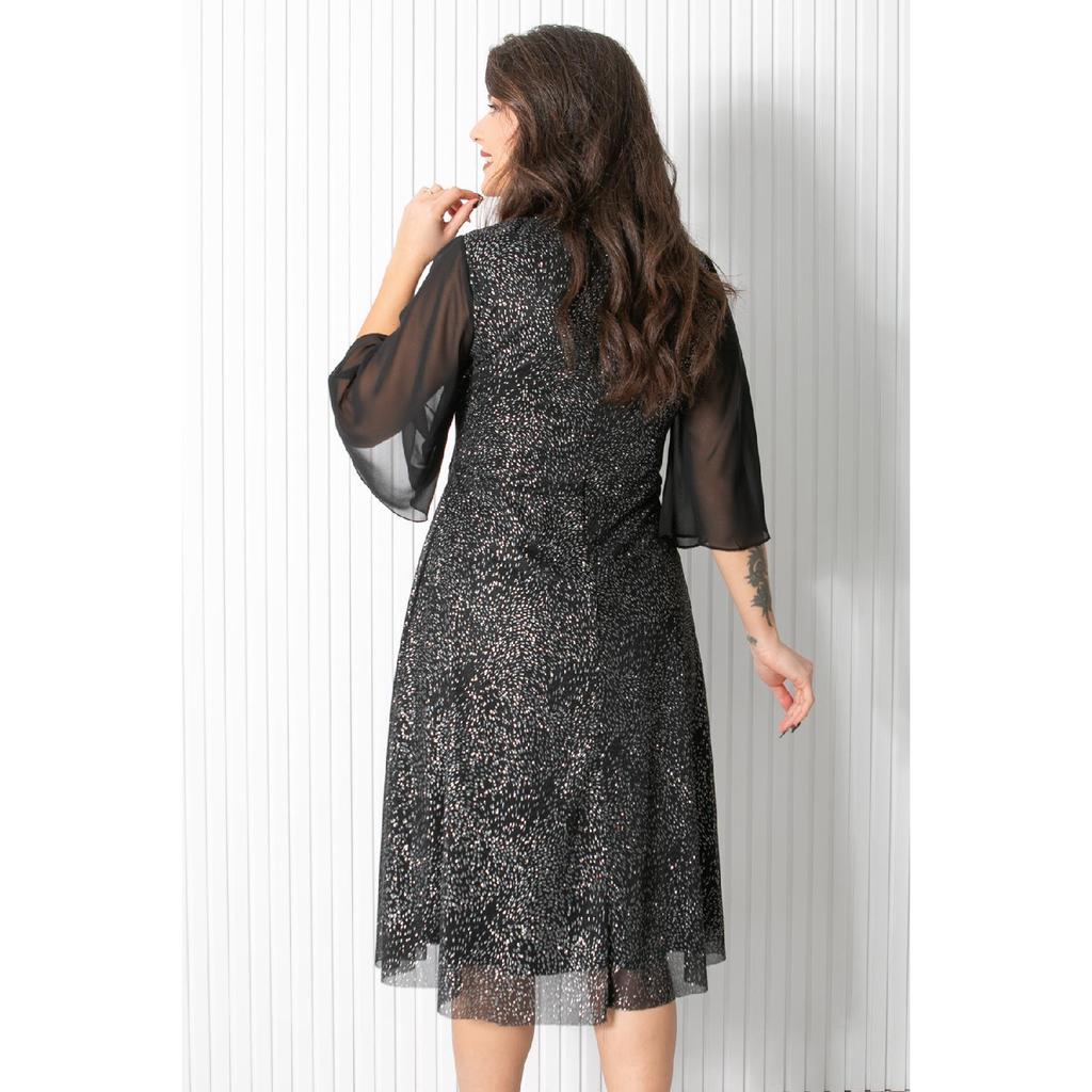 Pailletten-Abendkleid Marineblau Fhm900