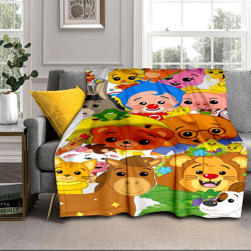 Happy Plim Friends Blanket Flannel Blanket for bed, sofa, Camping, Hiking, Picnic Essentials, gift for family Fan gifts