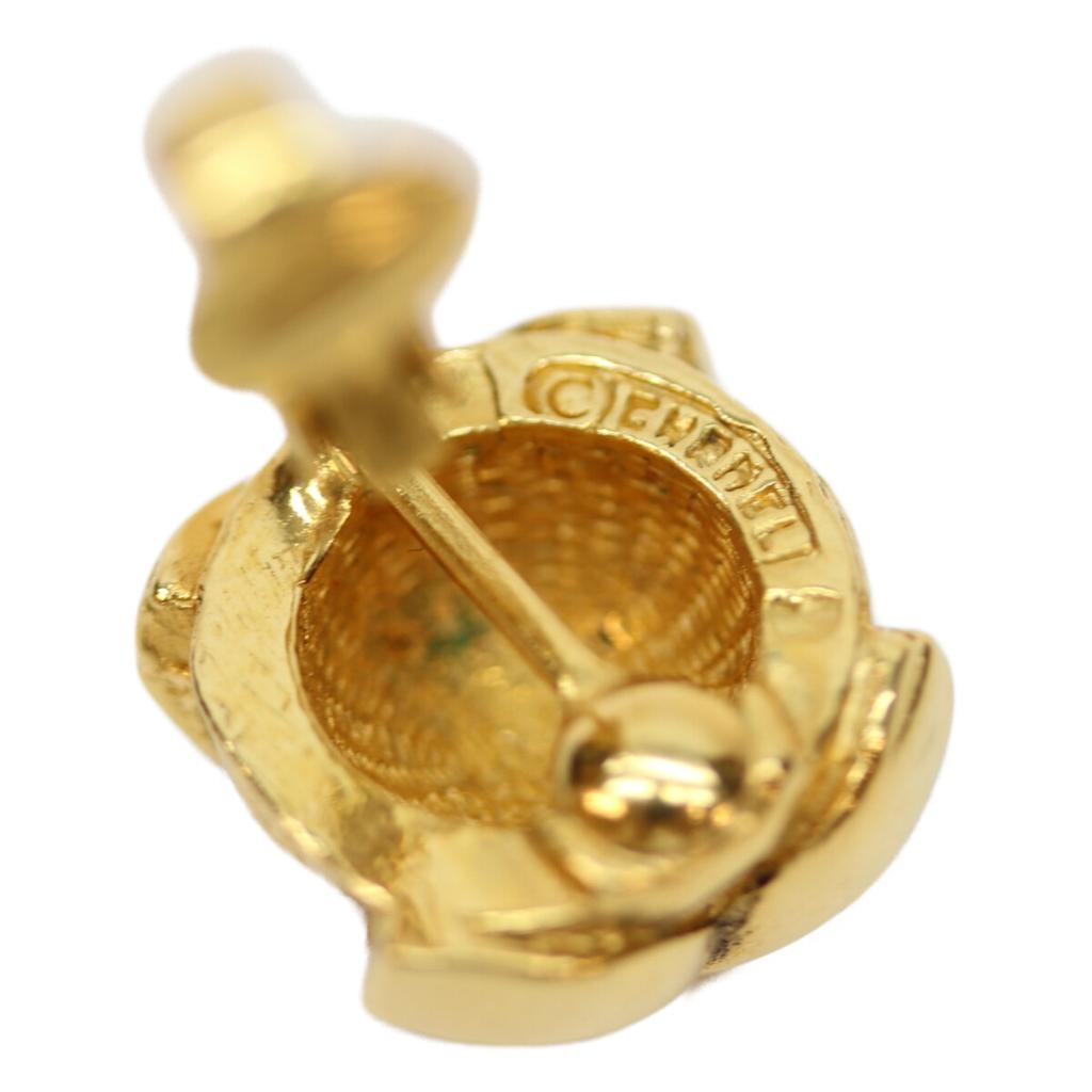 CHANEL 209 Gold Plated CC Logos Earrings Earring goldUsed