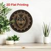 Boho Wolf King Round Metal Wall Art 8x8 Inch Home Decor Tin Sign
