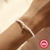 Stylish And Simple Style S925 Sterling Silver French Small Rice Grain Pearl Moon Snake Diamond Women'S Bracelet