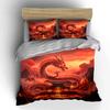Fiery Dragon Art Decor Set Soft Comfortable Duvet Cover Bedding Set Included 1*Duvet Cover & 2*Pillowcases, Gift