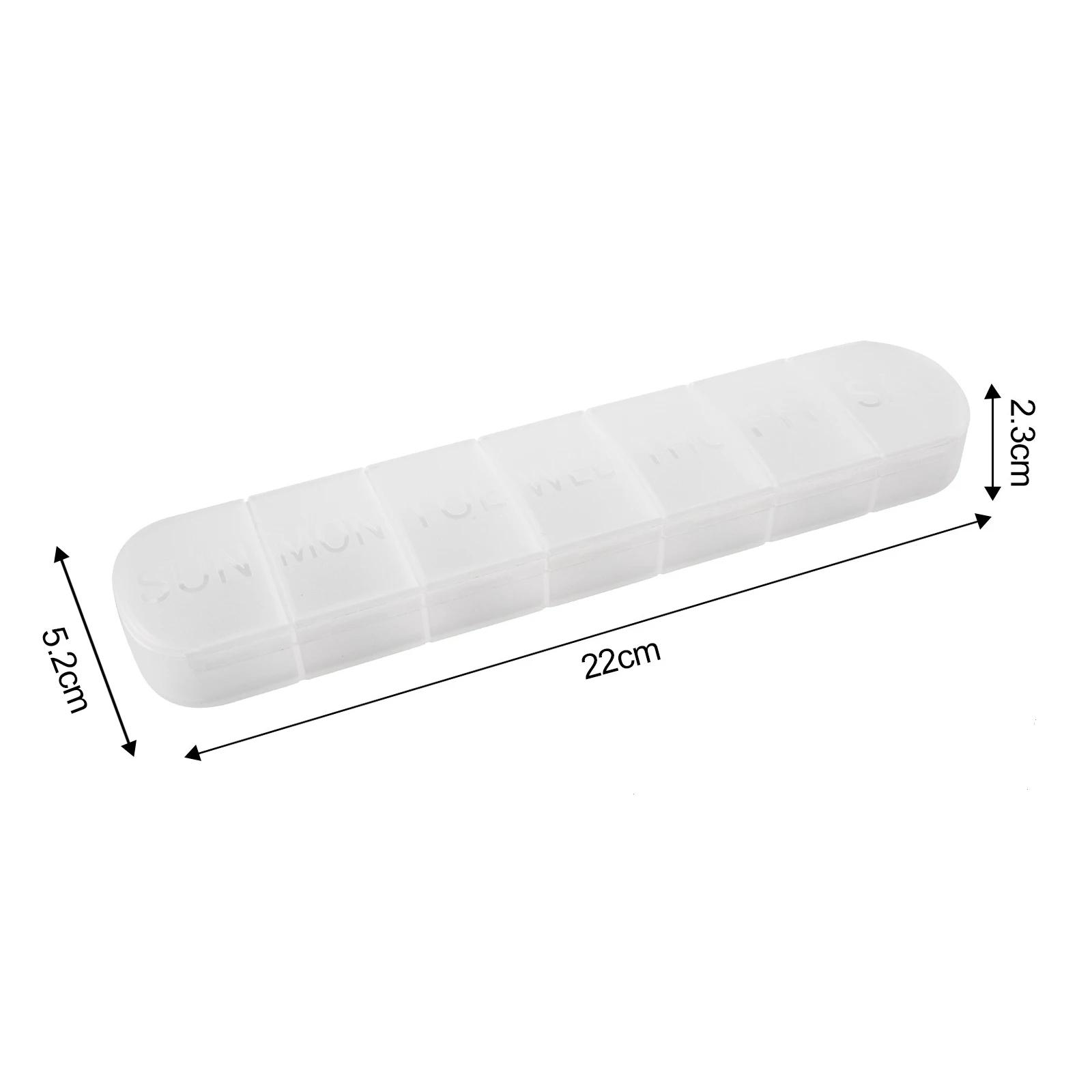 

1 large-Capacity 7-Compartment Medicine Box Pill Storage Box Pocket Medicine Box With Partition Dust-Proof And Moisture-Proof прозорий