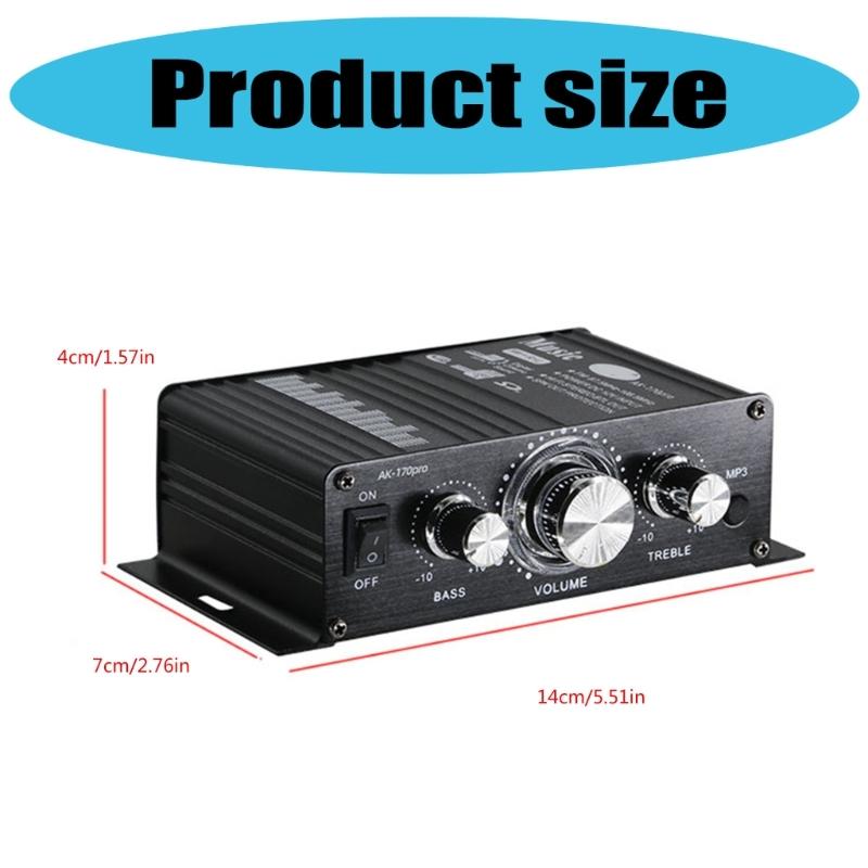 High Fidelitys Bluetooth-compatible Audios Amplifier With 2.0Channel Output Adjustable Basses Trebles Control For Car Home