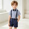 Baby Boys Short Sleeve Romper and Shorts Set for Summer Everyday Wear