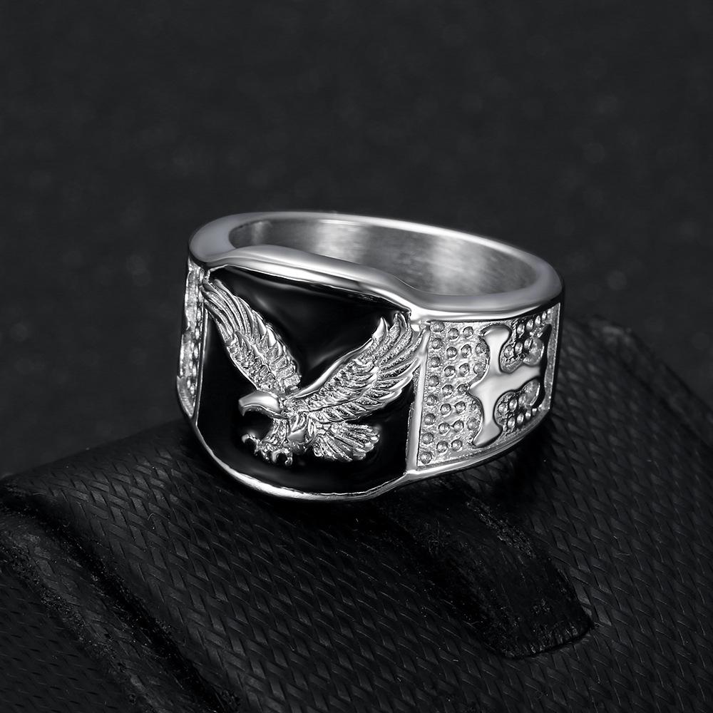 New European and American Hip-hop Jewelry Spread Wings and Fly Domineering Men's Ring